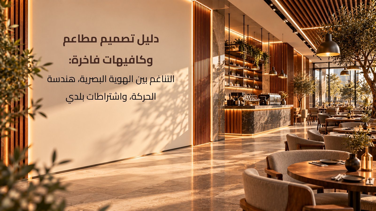 تصميم مطاعم وكافيهات راقية مع توزيع مسارات الحركة وفق اشتراطات منصة بلدي
