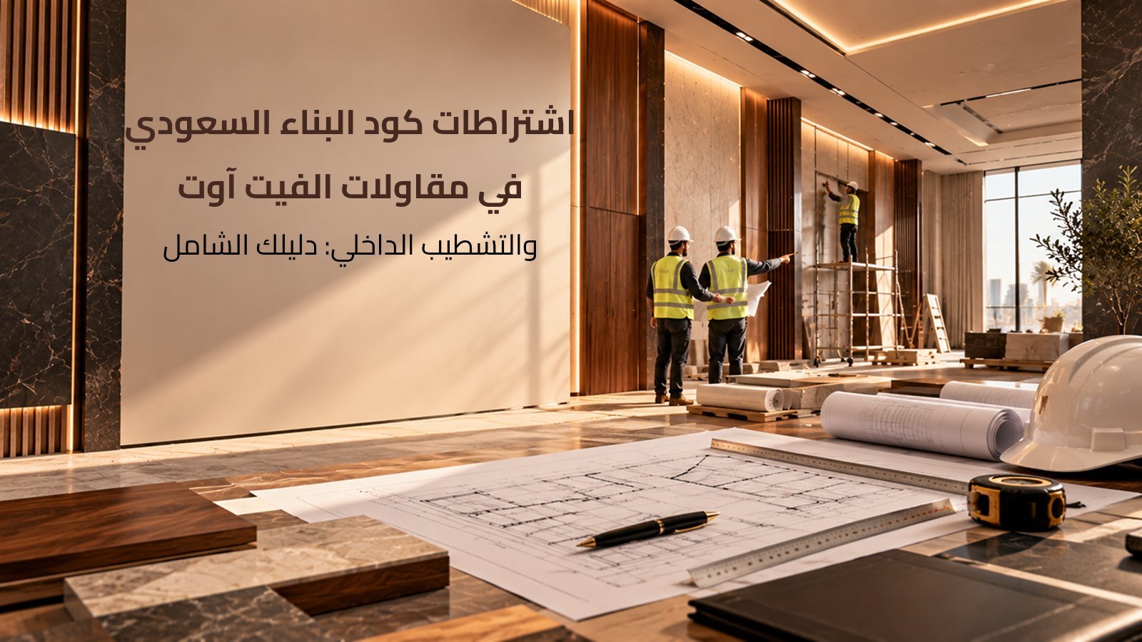 تطبيق اشتراطات كود البناء السعودي في أعمال تشطيب التكسيات المقاومة للحريق