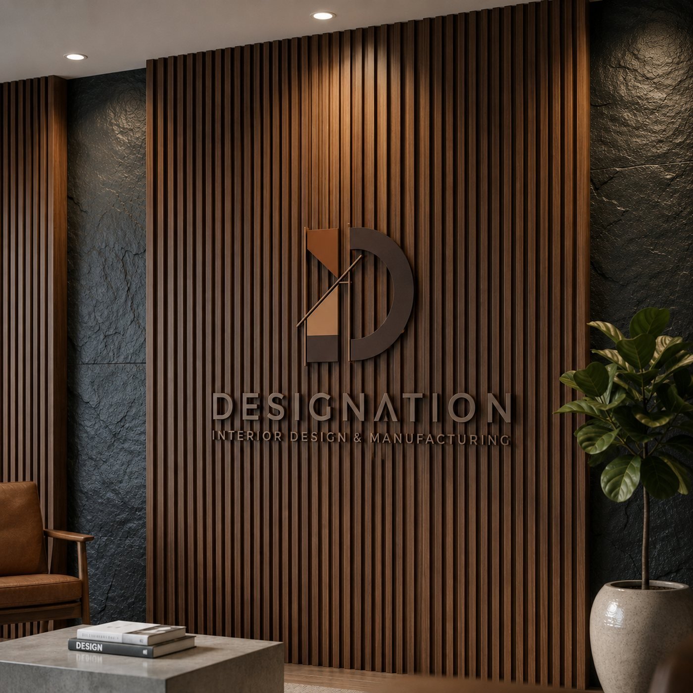 Wood panelling samples for a luxury interior by Designation